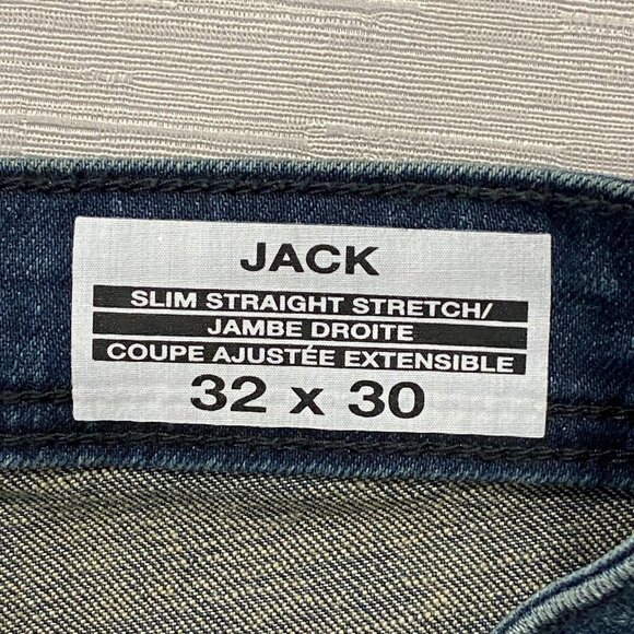 Buffalo David Bitton Jack Jeans Mens 32 x 30 Slim Fit Straight Dark Wash Denim - Picture 6 of 12